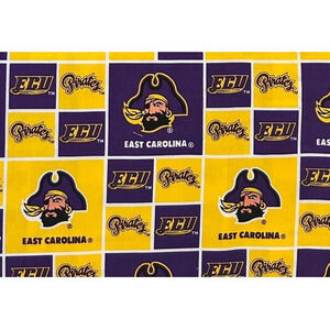 NCAA East Carolina Pirates Purple Gold College 100% Cotton Fabric Pirate PeeDee